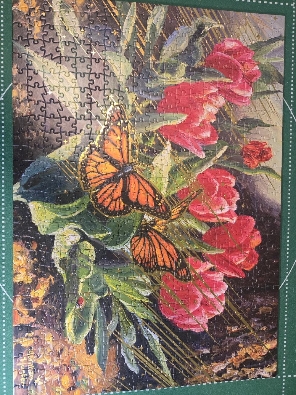 500-Piece Premium Puzzle – Floral & Butterfly Design in Red and Green